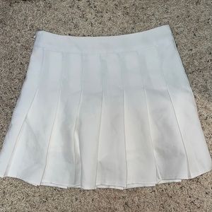 Pleated White Skirt